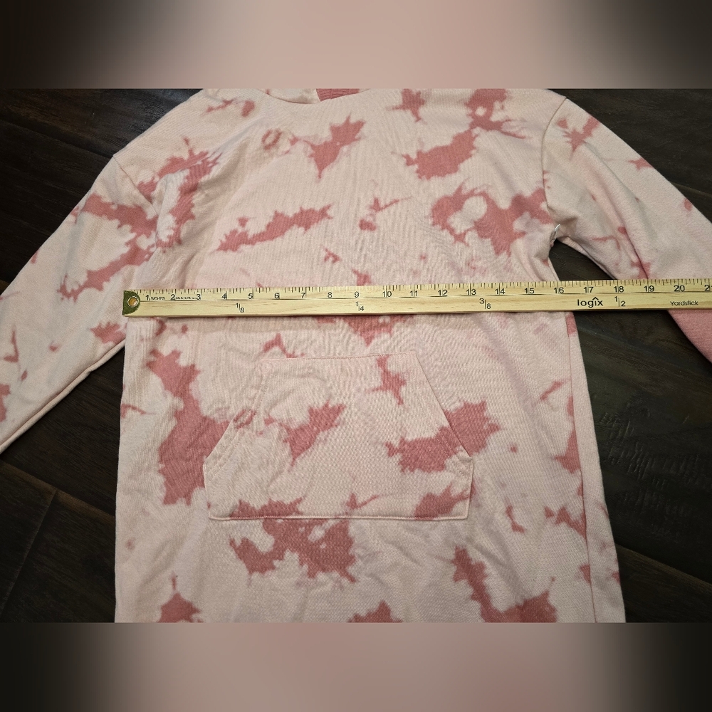 Wonder Nation Girls Pink Hooded Long Sleeve Fleece Lined Pullover Jacket Large - Picture 4 of 9